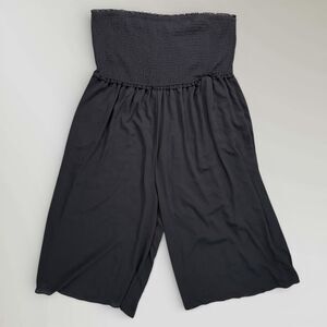 NWT Torrid Women' sJumpsuit Black Strapless Crepe Wide Leg Smocked Coverup Sz 5